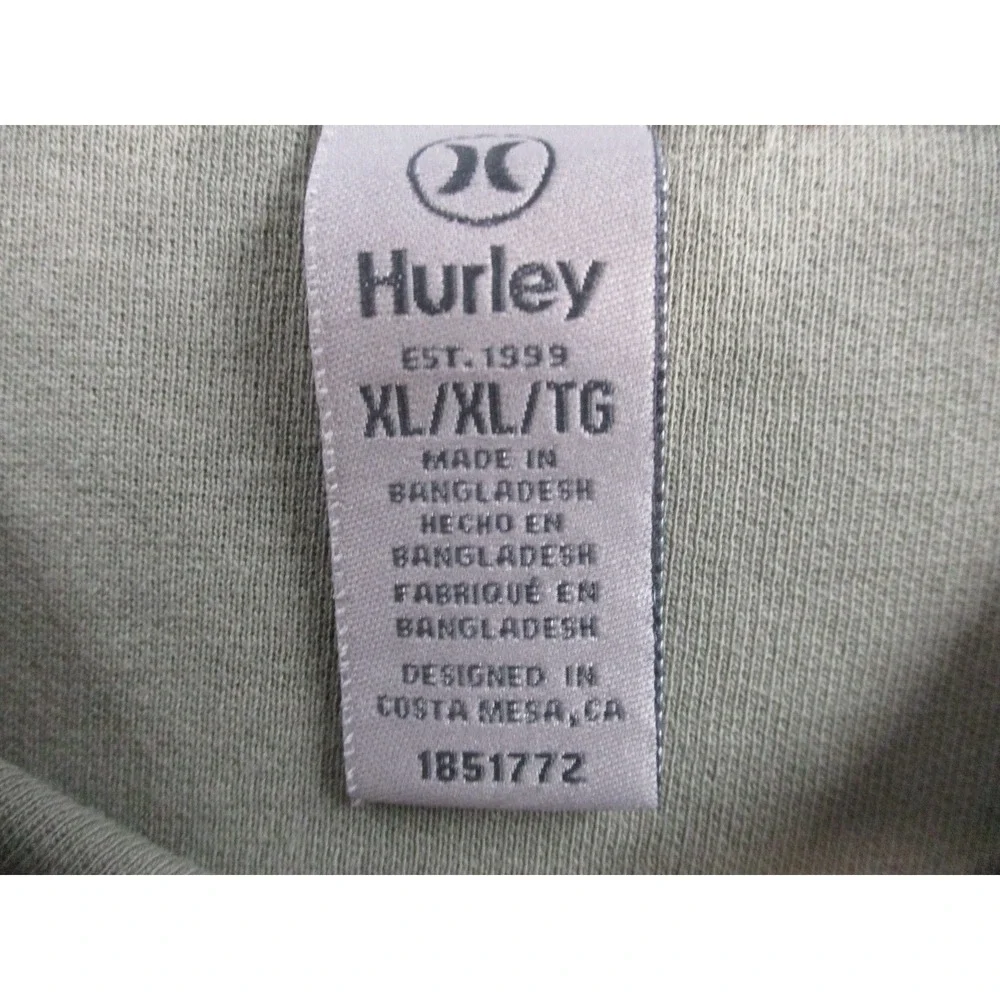 Hurley Mens XL Olive‎ Green Crewneck Sweatshirt HMS25-18360 Long Sleeve Pullover